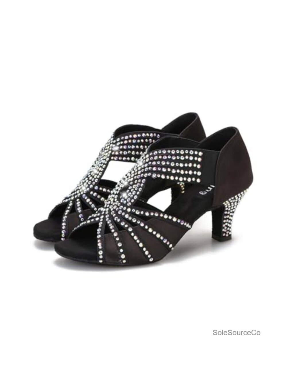 Women's Ballroom Latin Dance Shoes Rhinestone Satin 2.5in Heels